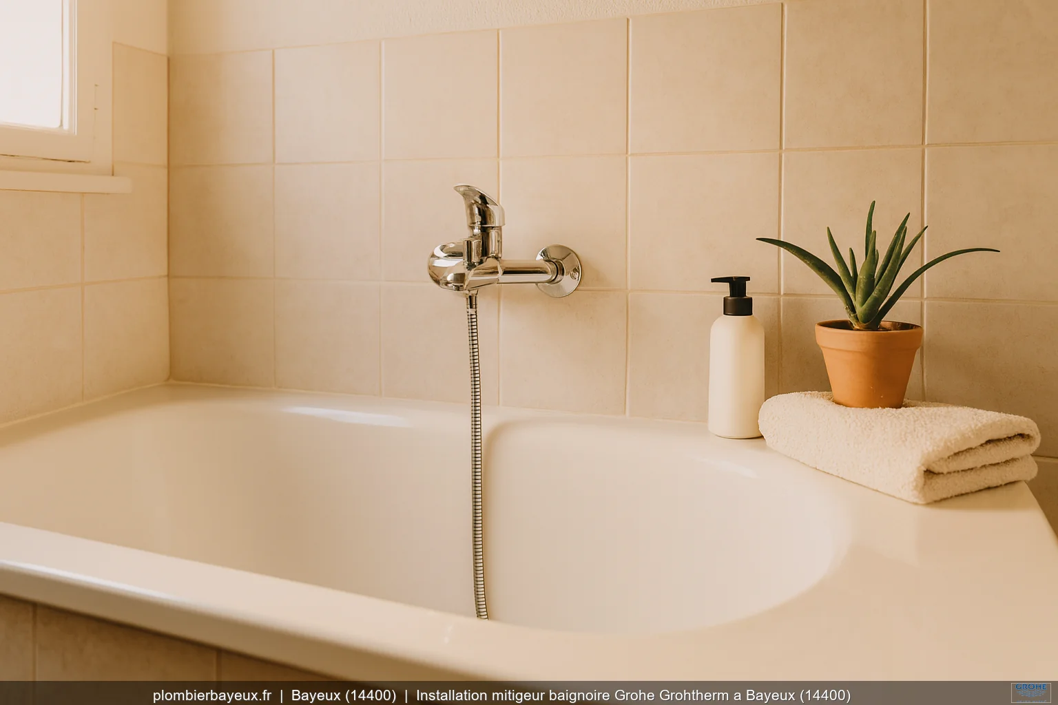 Installation mitigeur baignoire Grohe Grohtherm a Bayeux (14400)