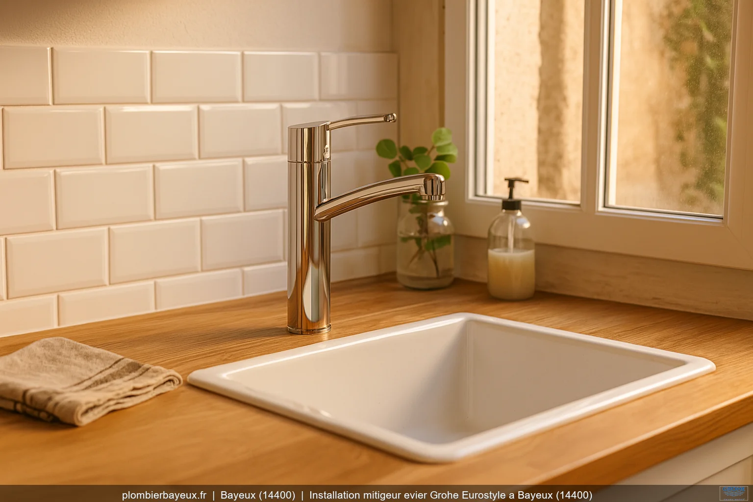 Installation mitigeur evier Grohe Eurostyle a Bayeux (14400)