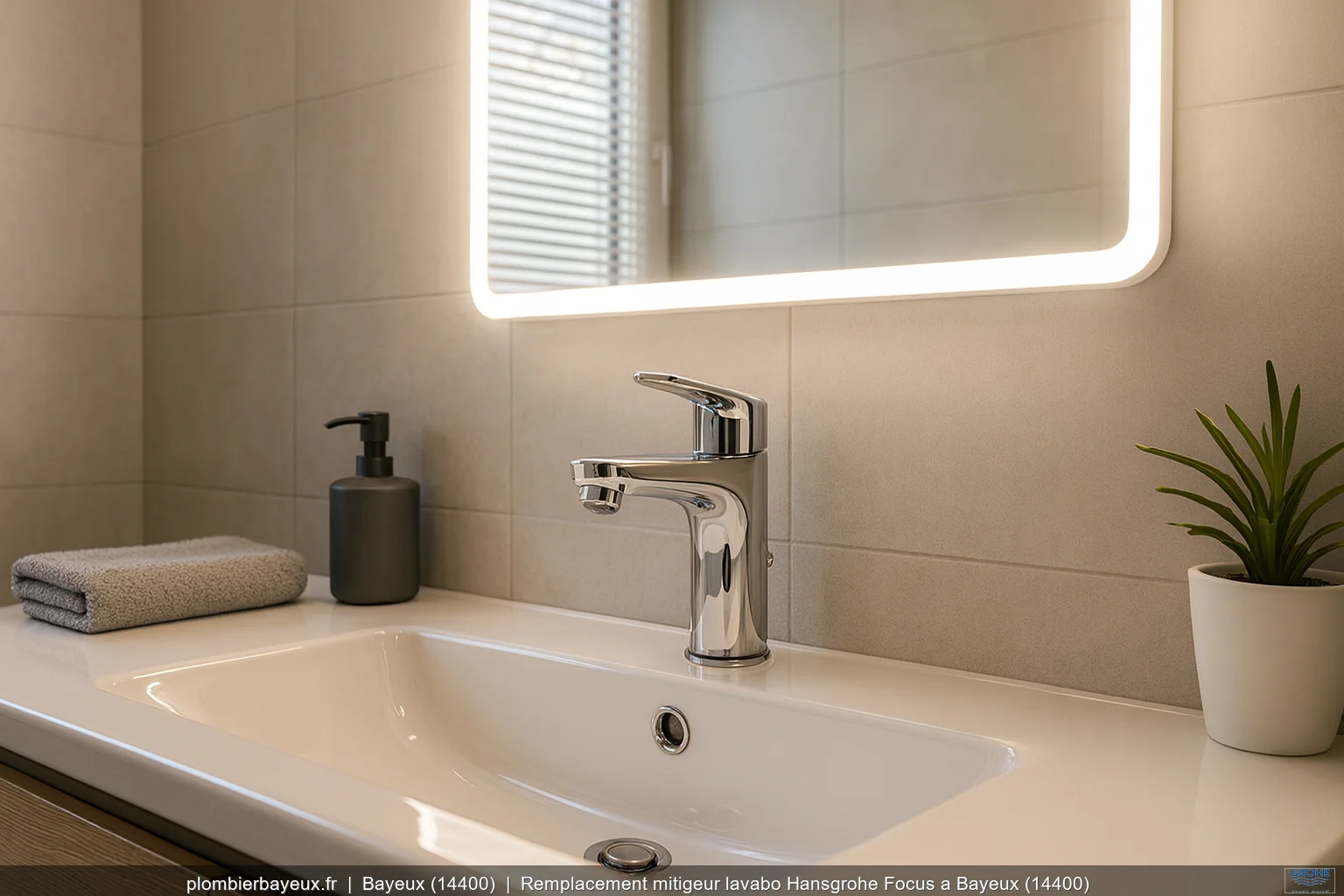 Remplacement mitigeur lavabo Hansgrohe Focus a Bayeux (14400)